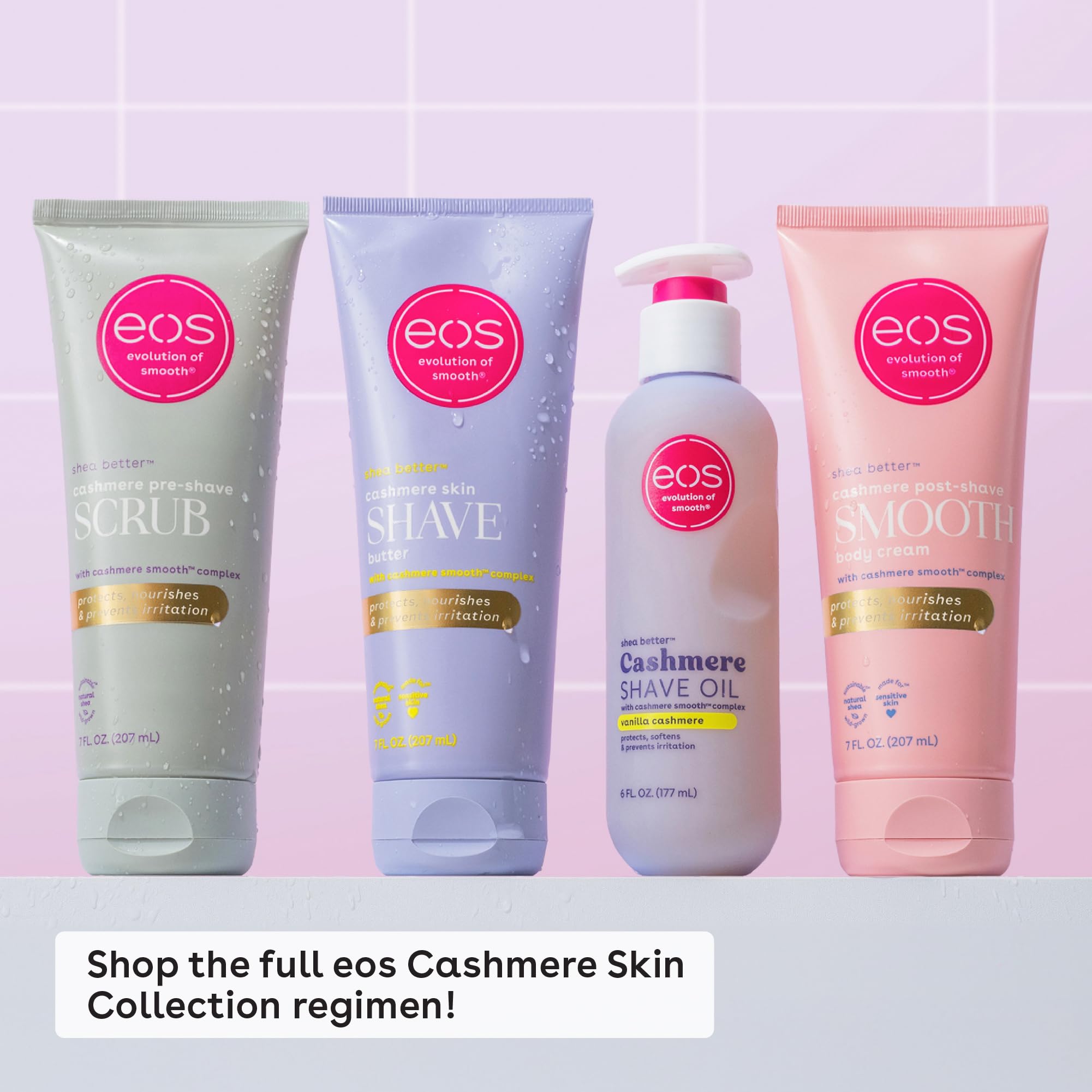 EOS Cashmere Shave Butter argan butter soothing skin detail.