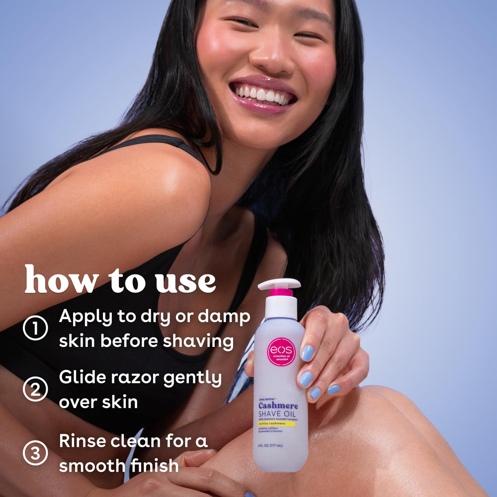 eos Cashmere Shave Oil used on bikini area for gentle shave
