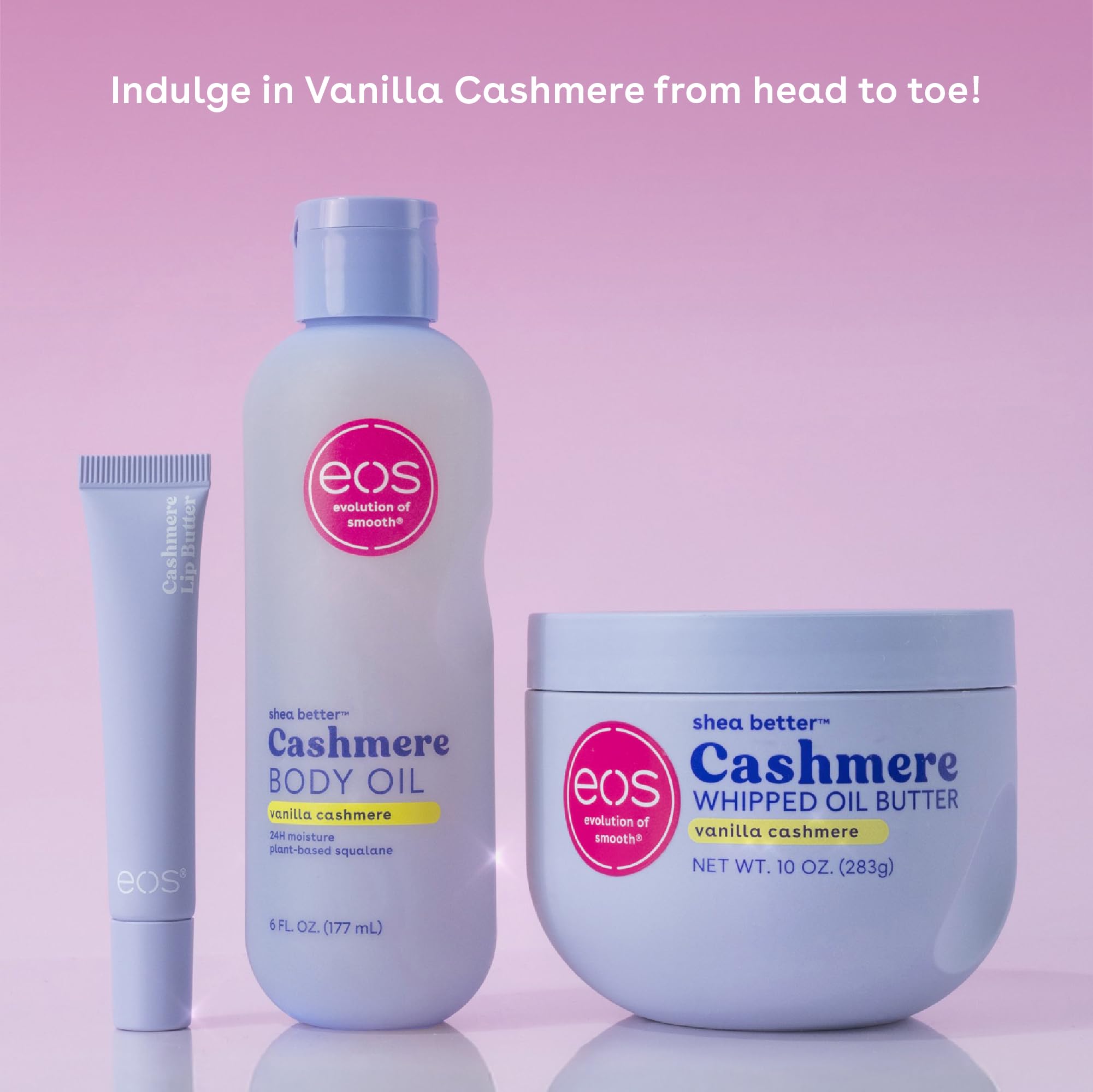 Sin parabenos y ftalatos en eos Cashmere Whipped Oil Butter.