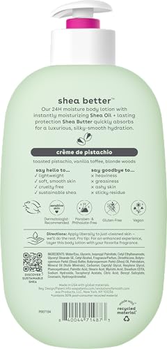 eos Creme de Pistachio lotion pump enables easy, even application for all-day softness.