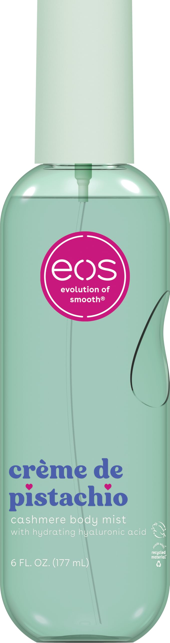 eos Crème de Pistachio bottle front, inviting pistachio scent for daily use.