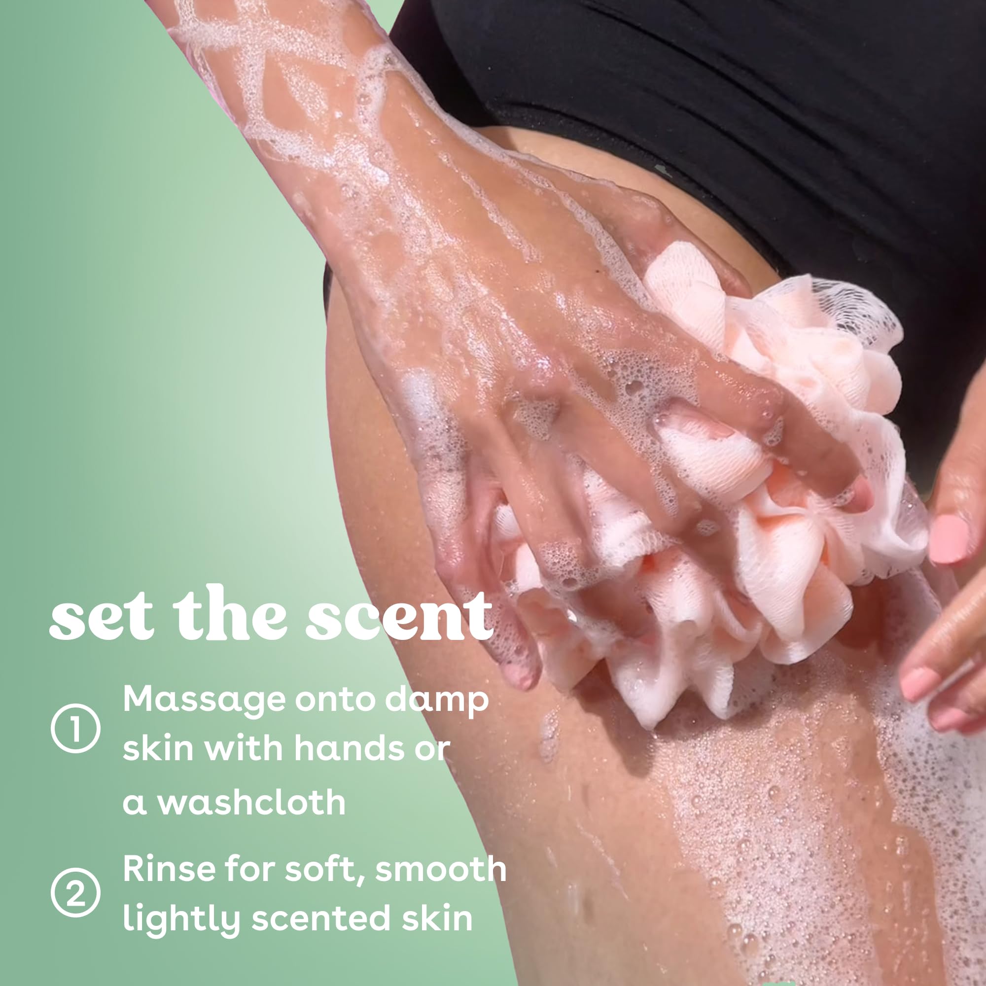EOS Crème de Pistachio – piel suave sin residuos tras el enjuague.