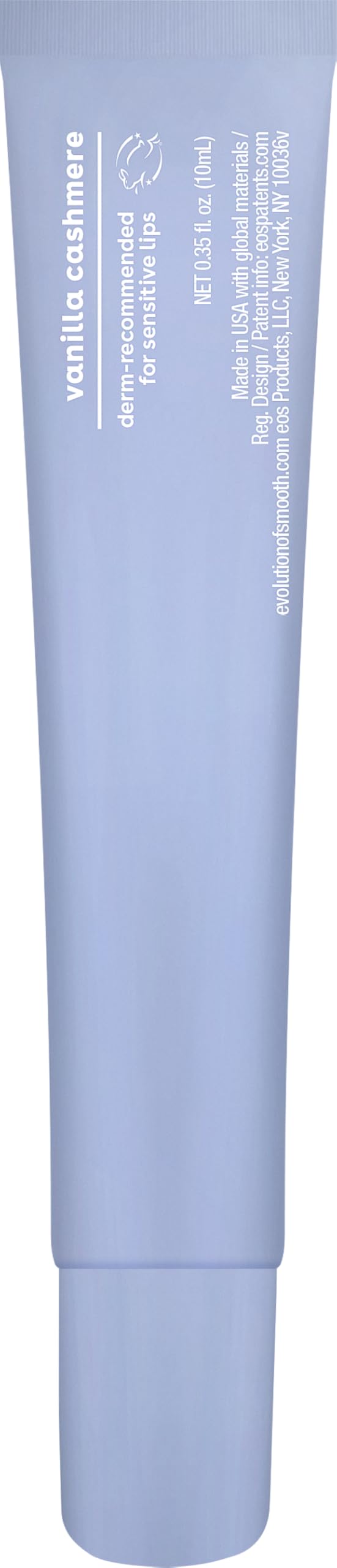 EOS dermatology-recommended seal close-up on packaging.