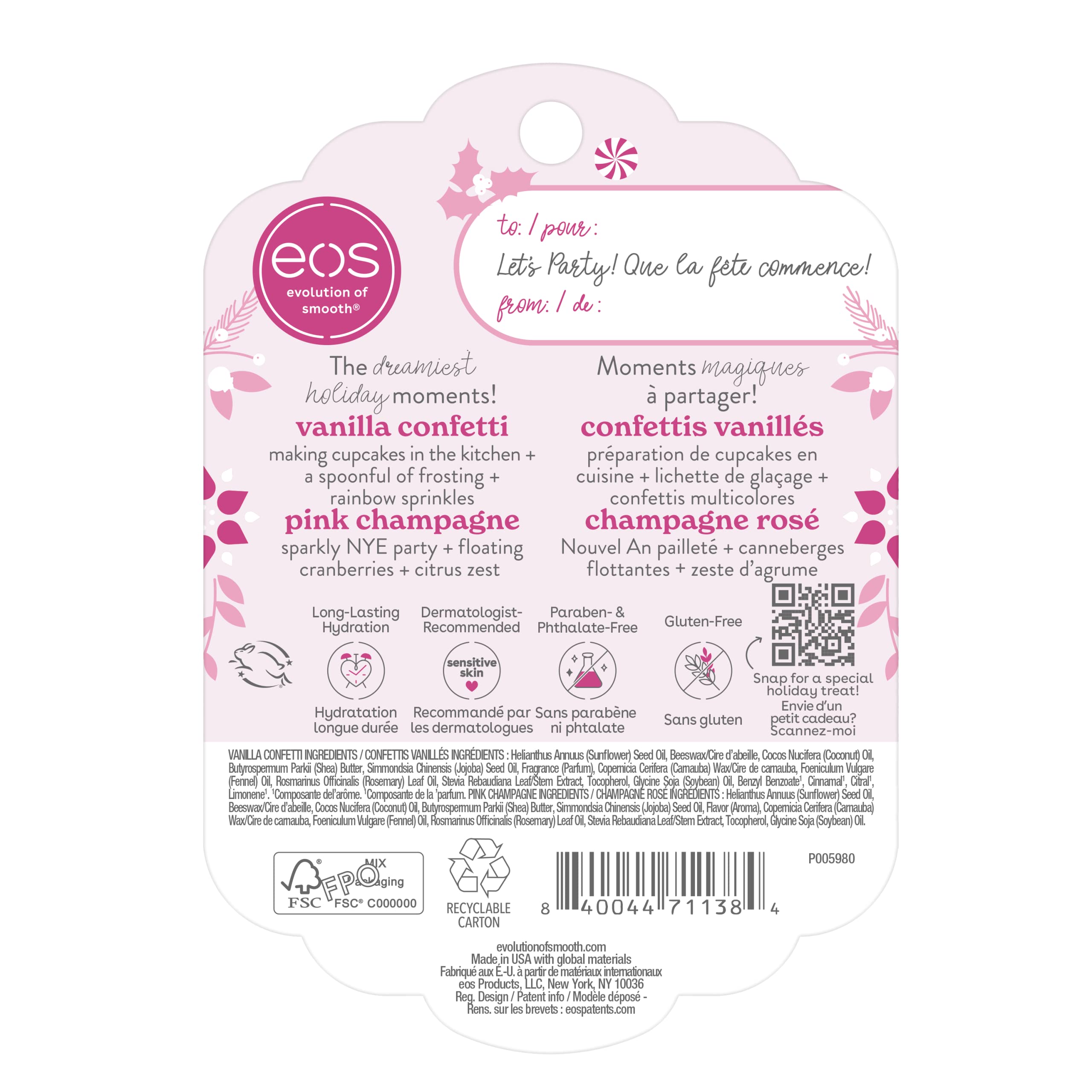 Conjunto de dos bálsamos EOS edición limitada para fiestas