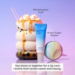 The eos Flavor Lab Secret Menu Gift Set packaging close-up showcases a stylish, gift-ready design.
