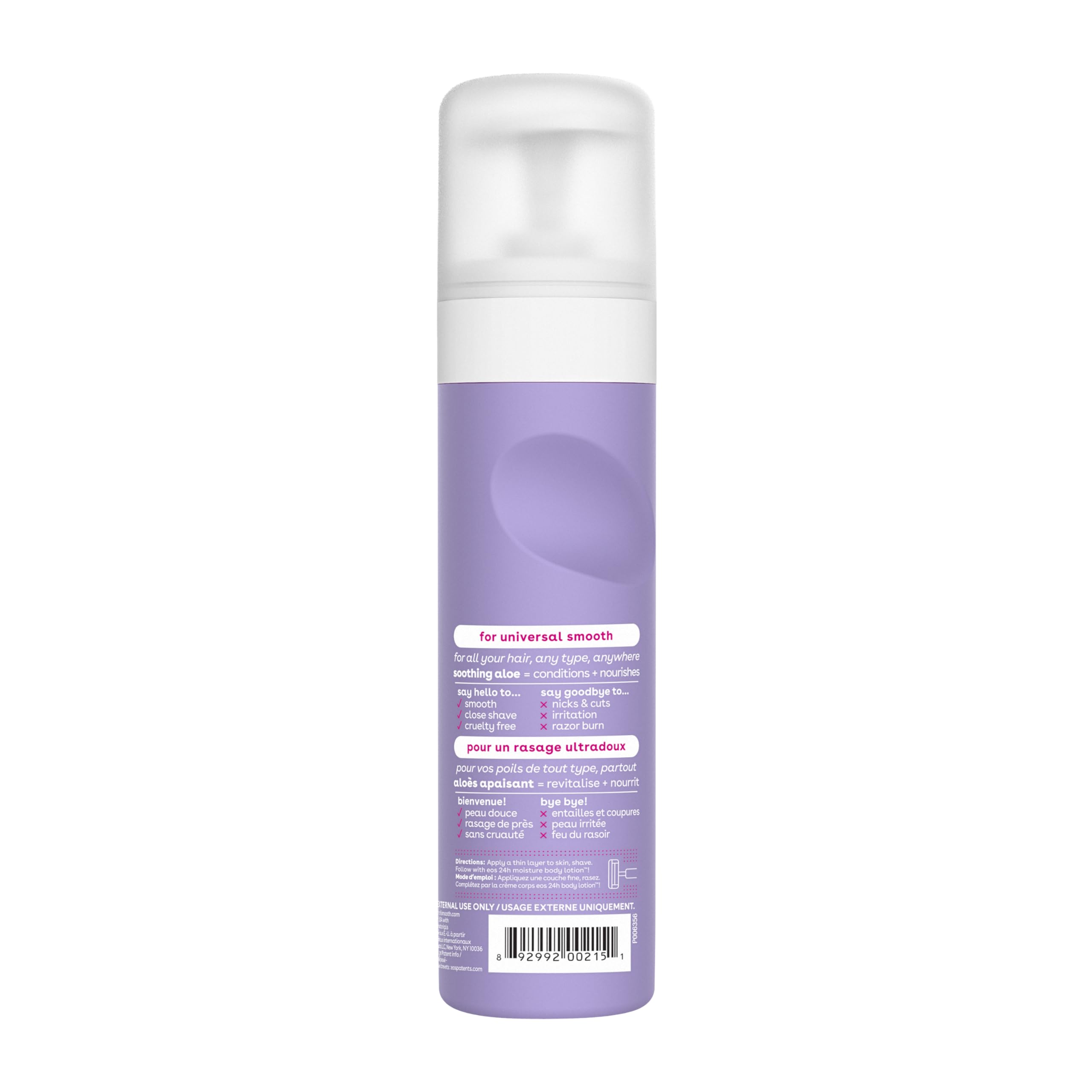 eos gynecologist-tested label communicates suitability for bikini line.