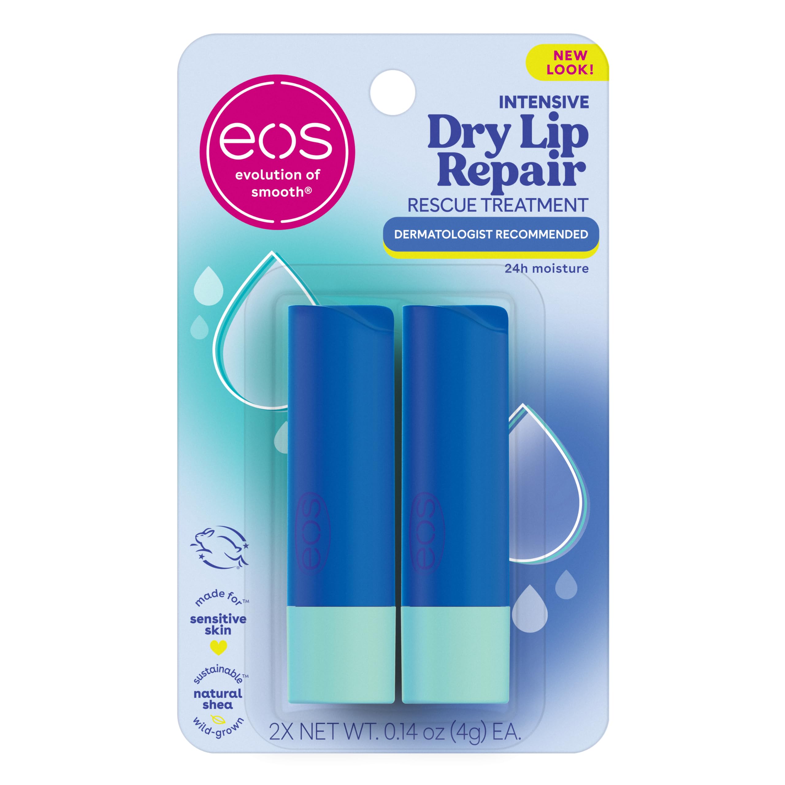eos Hero Lip Repair instant moisture close-up soothing dry lips