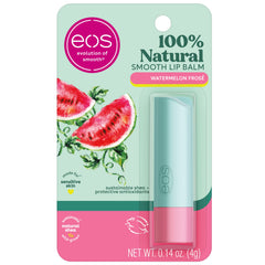 Bálsamo EOS Watermelon Frosé en empaque, hidratación suave para uso diario.