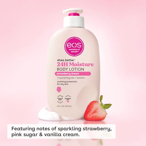 EOS Loción corporal Fresa Sueño, textura ligera y rápida absorción para piel sedosa