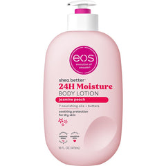 Loción corporal eos con karité jazmín durazno, hidratación suave para la piel