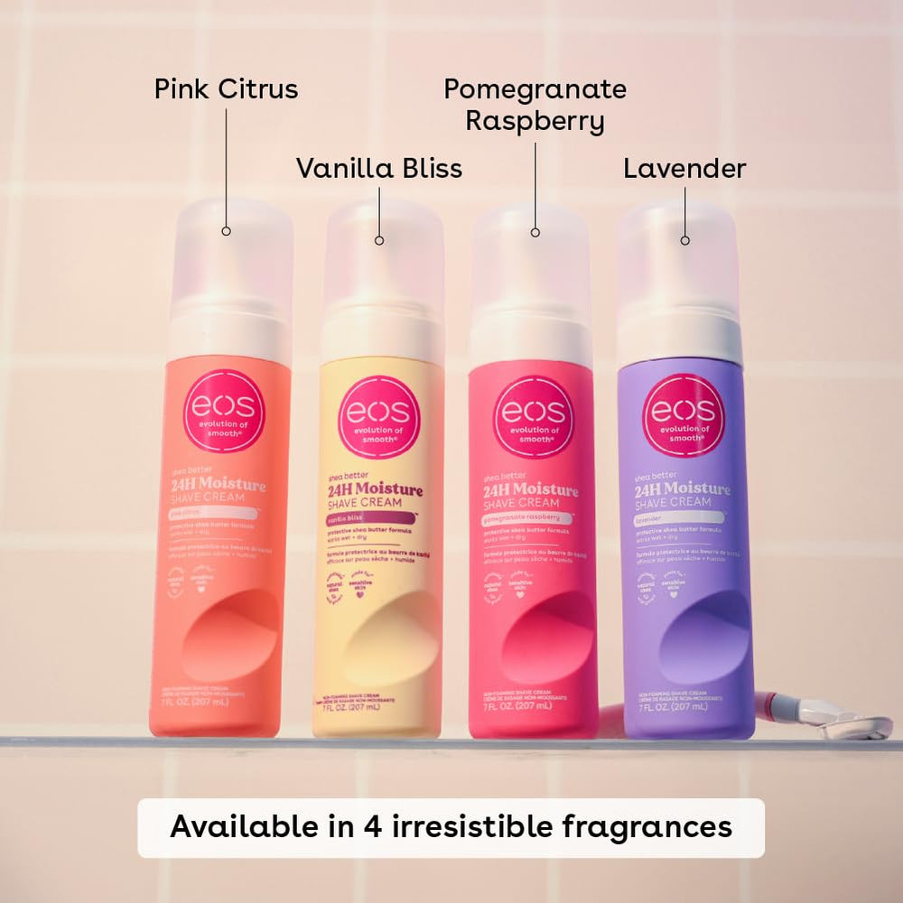 eos Pink Citrus Shave Cream two-pack image showcases value and convenience.