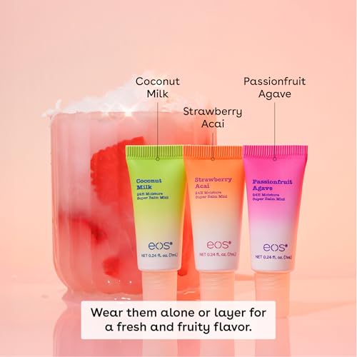 Bálsamo EOS Pink Paradise sabor fruta de la pasión y agave para mezclar capas.