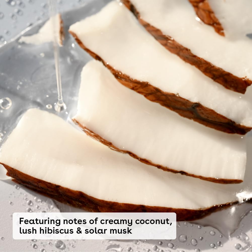 eos Shea Better Hand Cream Coconut texture close-up reveals smooth, fast-absorbing lotion.