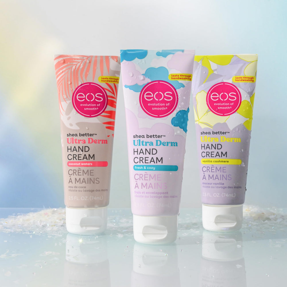 EOS Fresh & Cozy fragrance swatch hints morning light and dewy cassis aroma