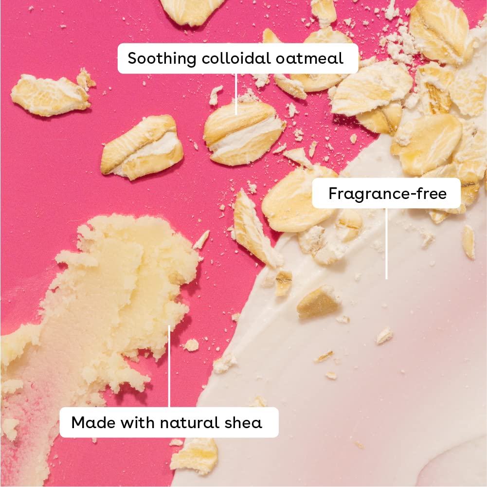 eos Shea Better Sensitive Skin Shave Cream texture close-up illustrating creamy formula