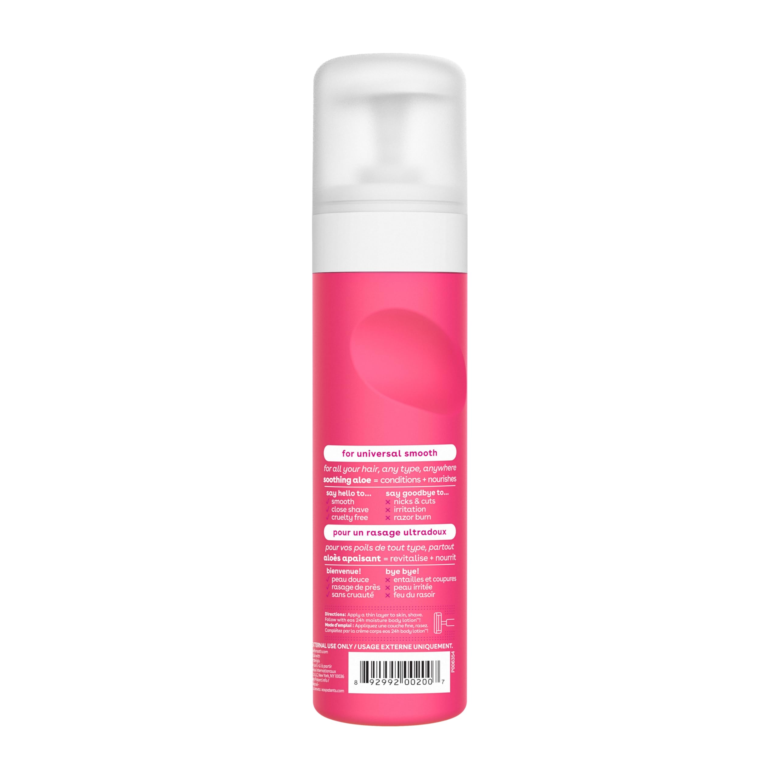 eos Shea Better Shave Cream packaging reflects vegan, cruelty-free ethics.