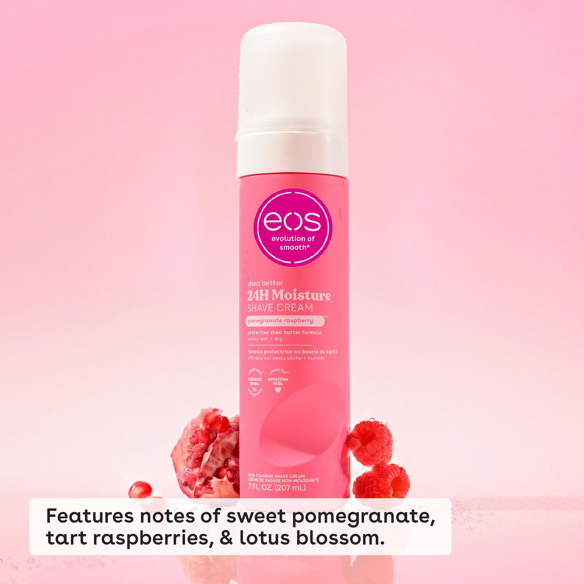 eos Shea Better Shave Cream lather shows smooth glide and moisturizing feel.