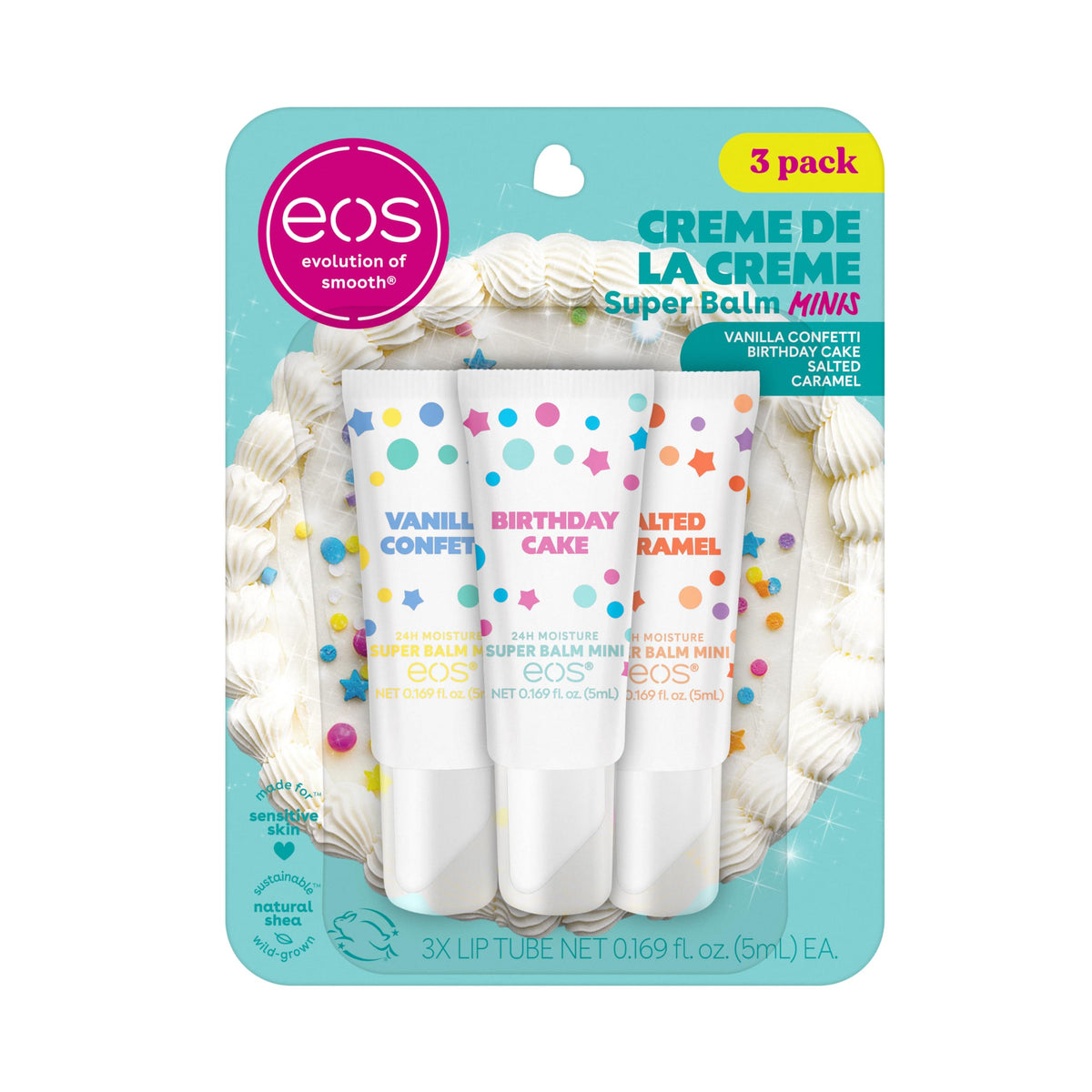 eos super balm minis creme de la creme, empaque edicion limitada, hidratacion suave.