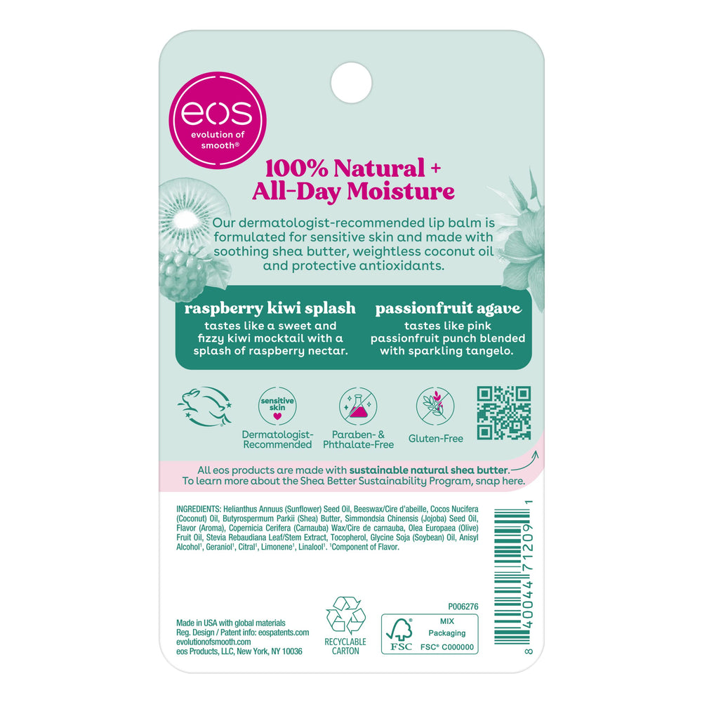 eos sustainable ingredients logo and natural lip care vibe