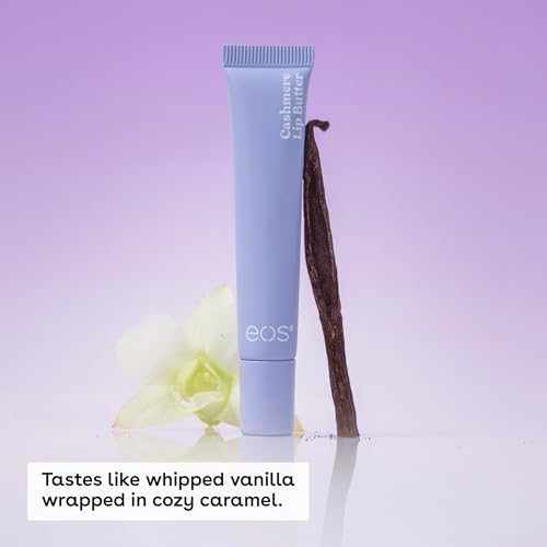 EOS Vanilla Cashmere balm close-up of packaging with luxurious feel.