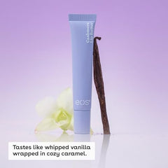EOS Vanilla Cashmere balm close-up of packaging with luxurious feel.