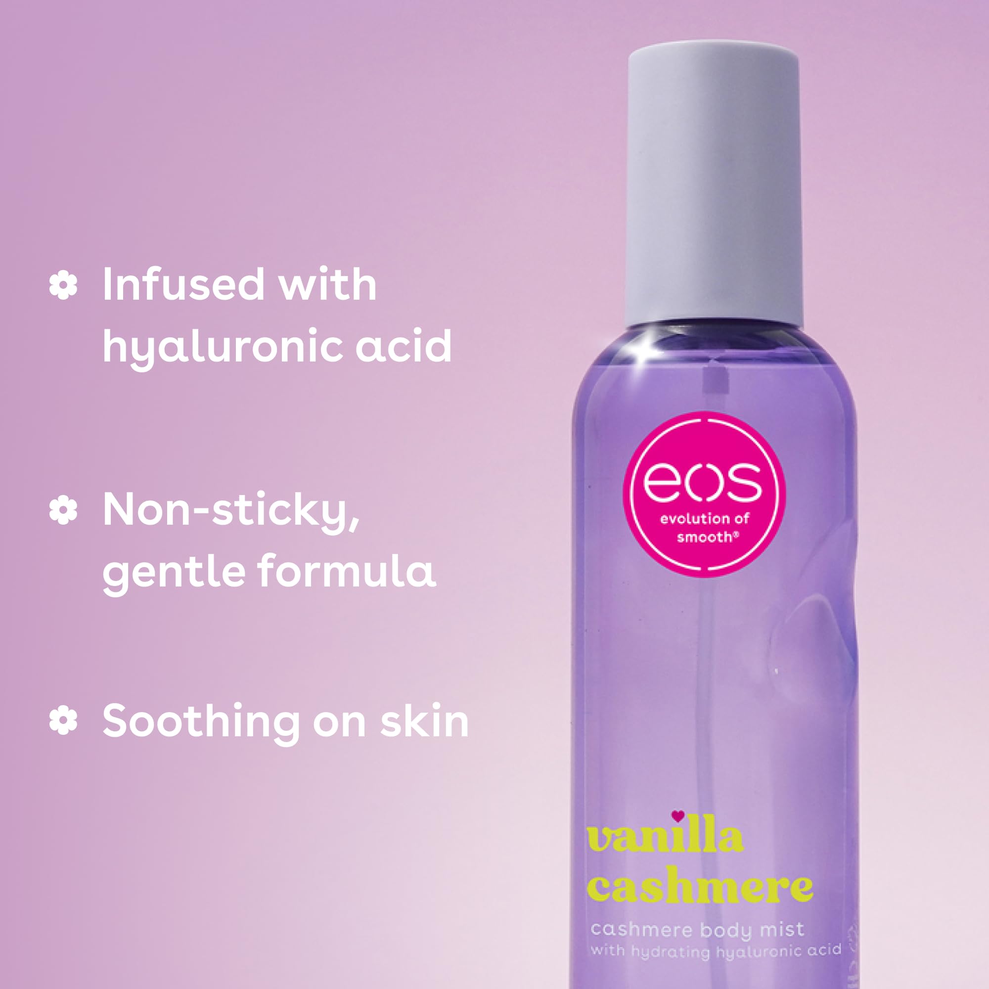 eos Vanilla Cashmere layering with body wash for longer-lasting fragrance.