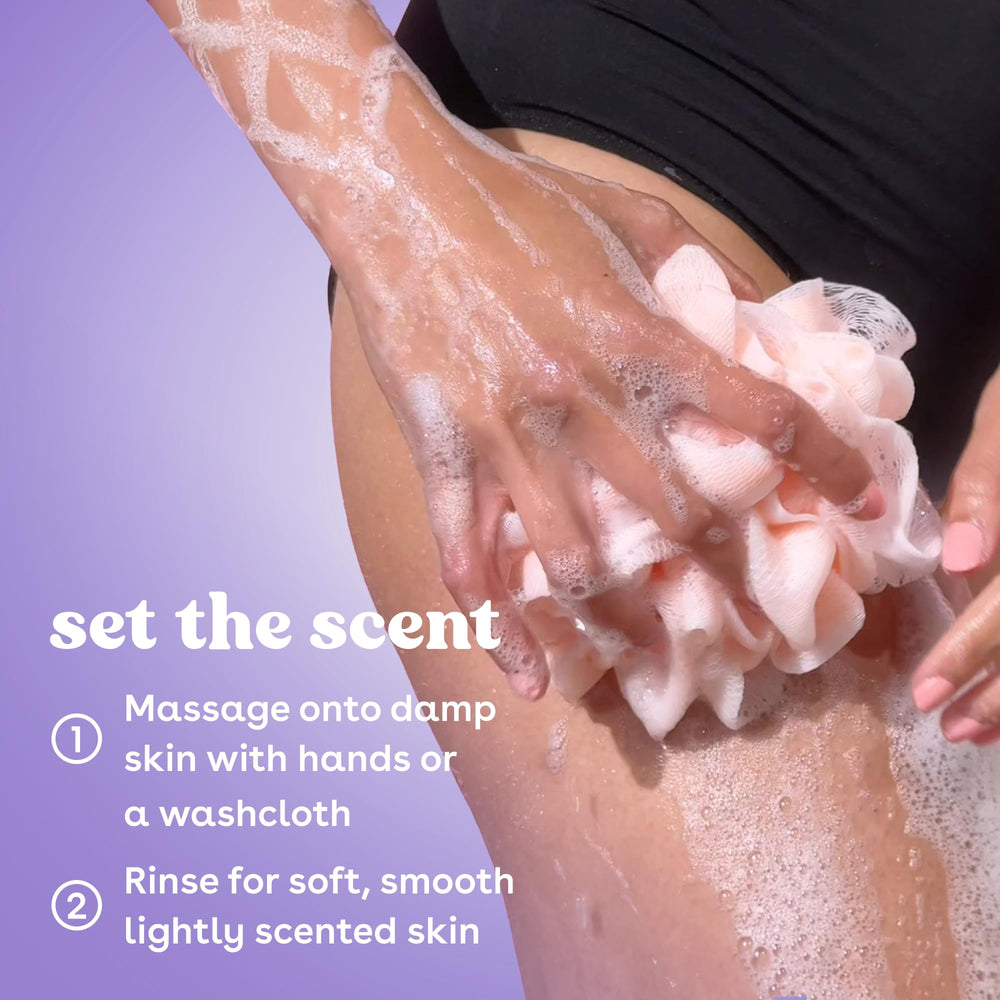 eos Vanilla Cashmere pump bottle ready for easy daily use in showers
