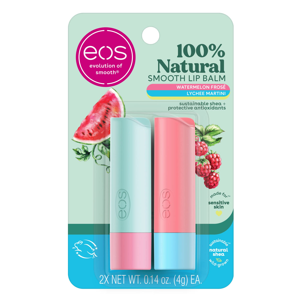 eos Watermelon Frosé lip balm stick ready for all-day moisture and fruity aroma