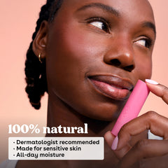 Closeup of eos Watermelon Frosé pack highlighting natural ingredients