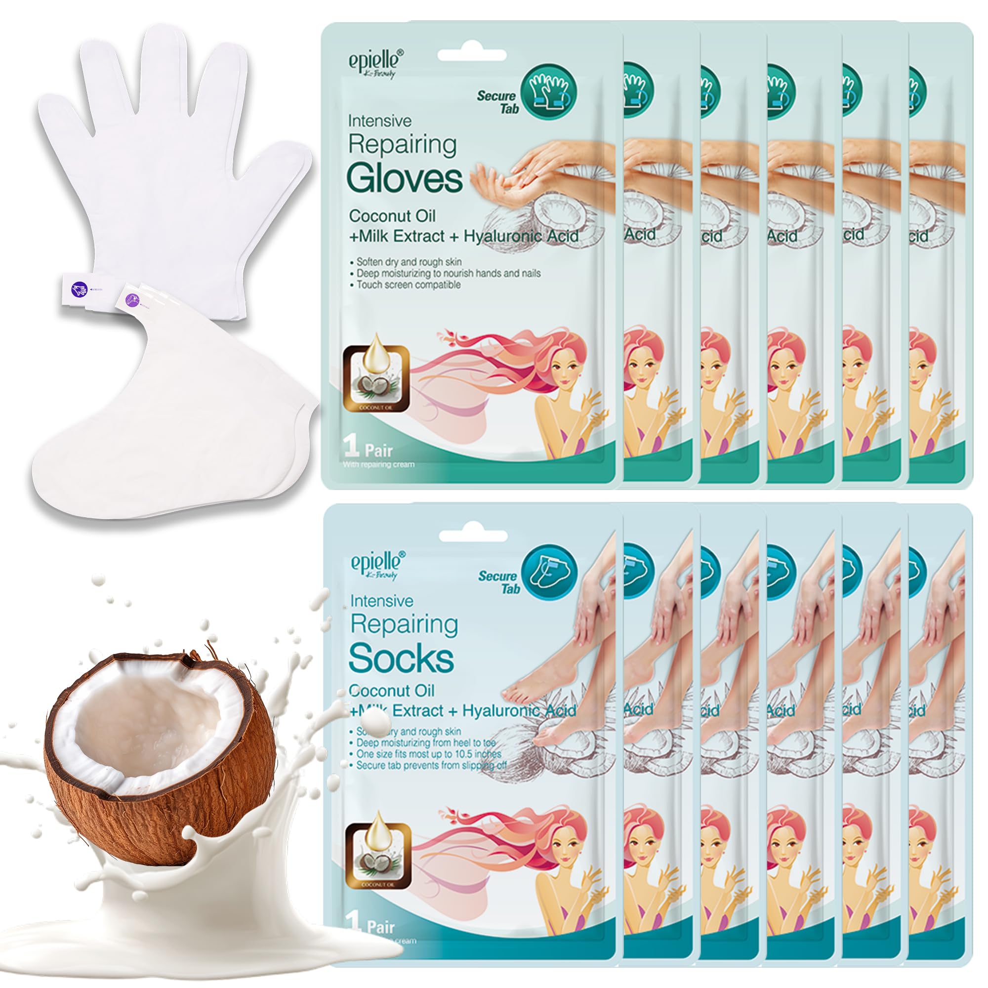Epielle hand mask gloves pack for quick at-home hydration and soft hands.
