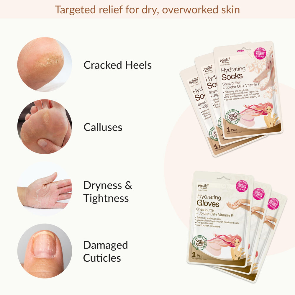 Epielle hand mask soft-skin treatment closeup suggesting velvety hands after use.
