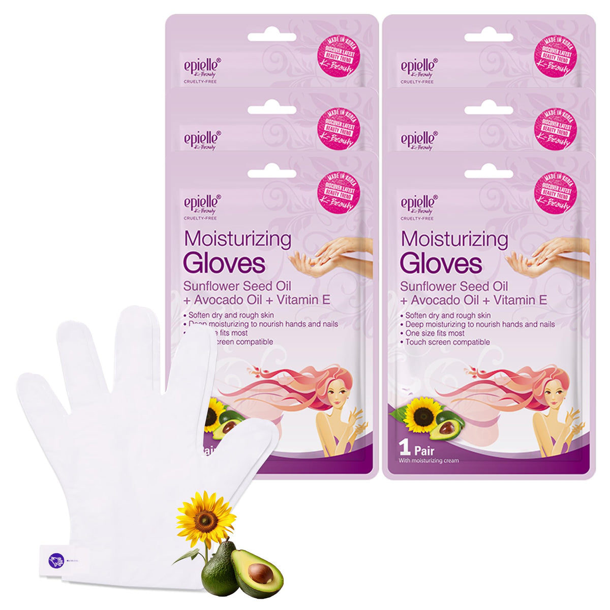 Epielle manos hidratación: mascaras para manos con 6 pares para hidratación profunda.
