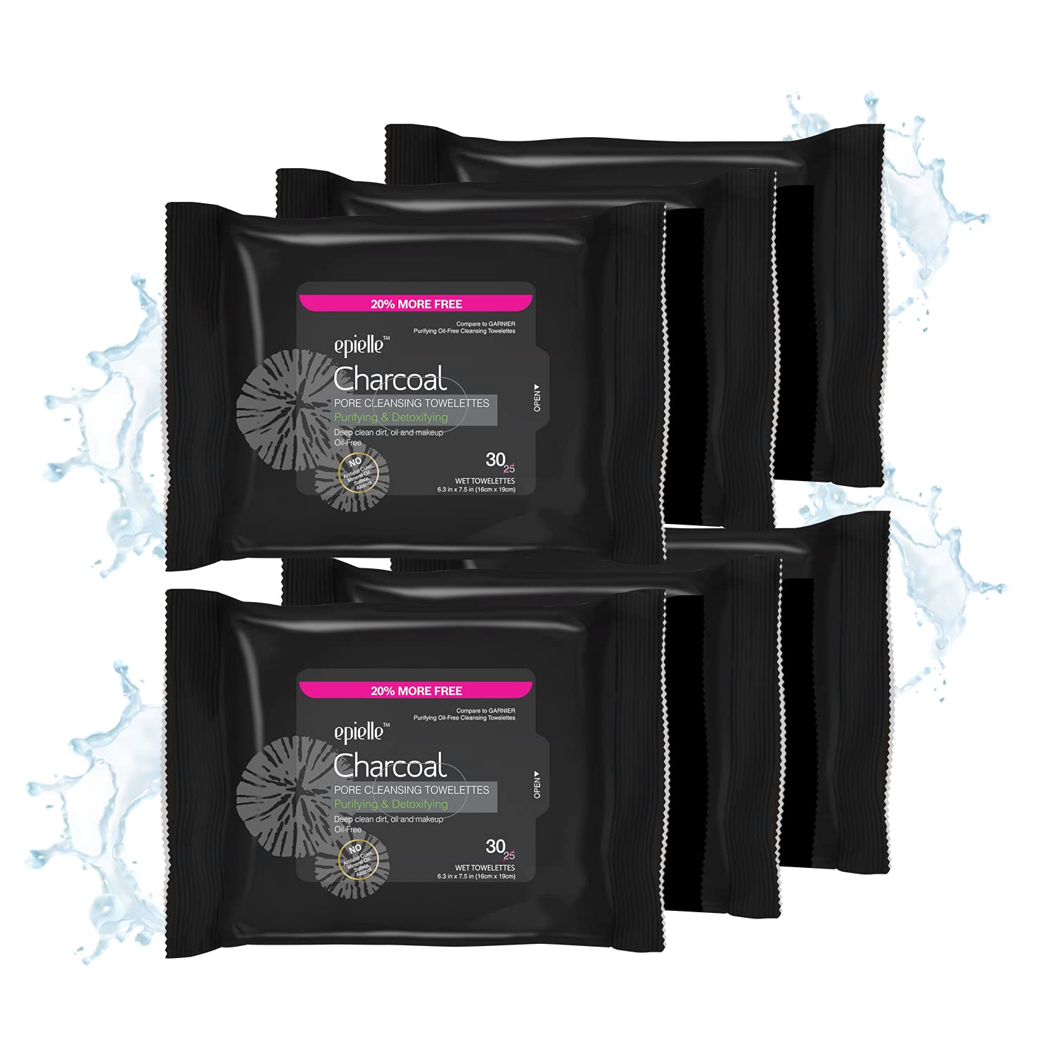 Epielle desmaquillante con carbón activado, textura suave para retirar maquillaje con delicadeza.