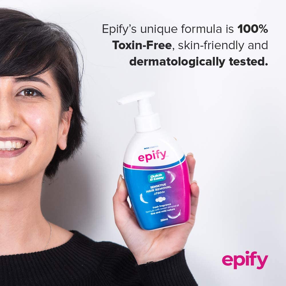 Bikini line area treated with Epify by bubbly intimate cream.