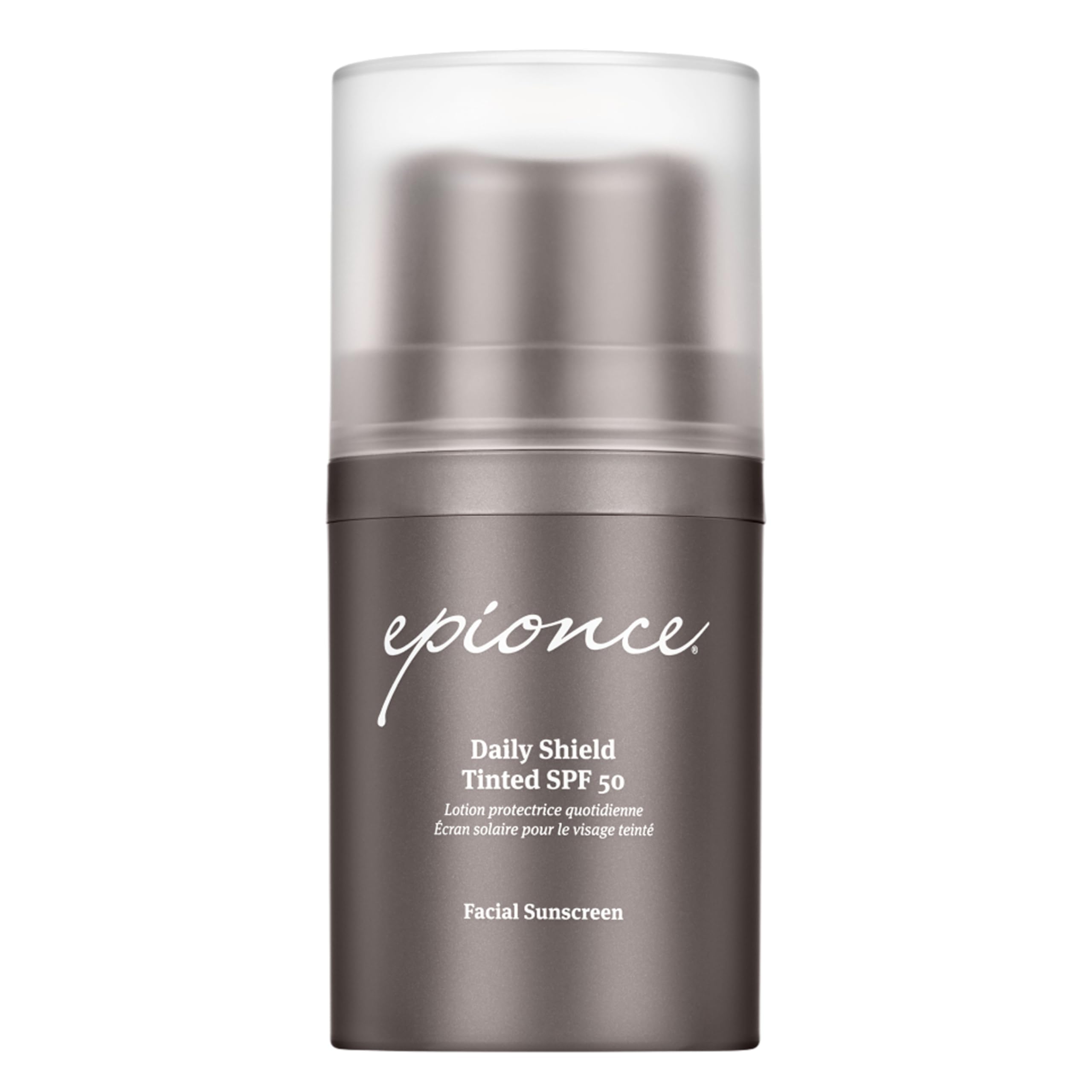 Epionce Daily Shield tinted SPF 50 bottle for daily sun protection