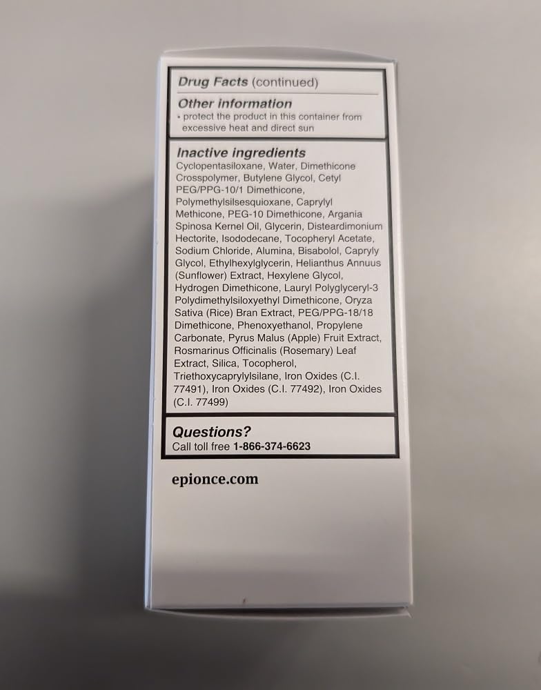 Epionce Daily Shield tinted SPF 50 packaging with dimensions