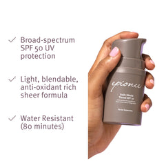 Epionce Daily Shield tinted SPF 50 texture close-up showing cream blend