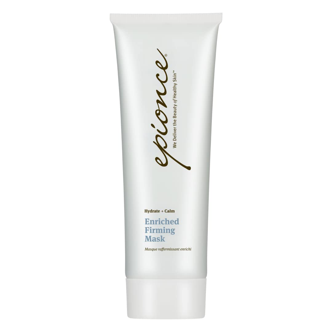 Epionce Enriched Firming Mask packaging closeup highlighting premium hydration for all skin types.