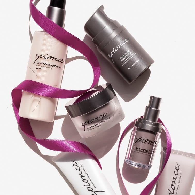 Epionce Gentle Foaming Cleanser package closeup emphasizes fragrance-free formula.