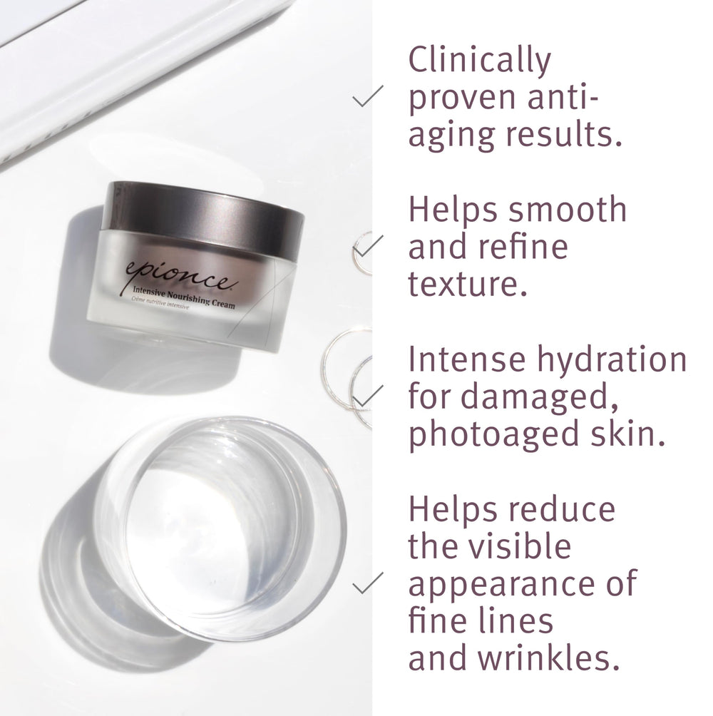 Epionce Intensive Nourishing Cream ceramides glow highlights protective ceramides and resilience.