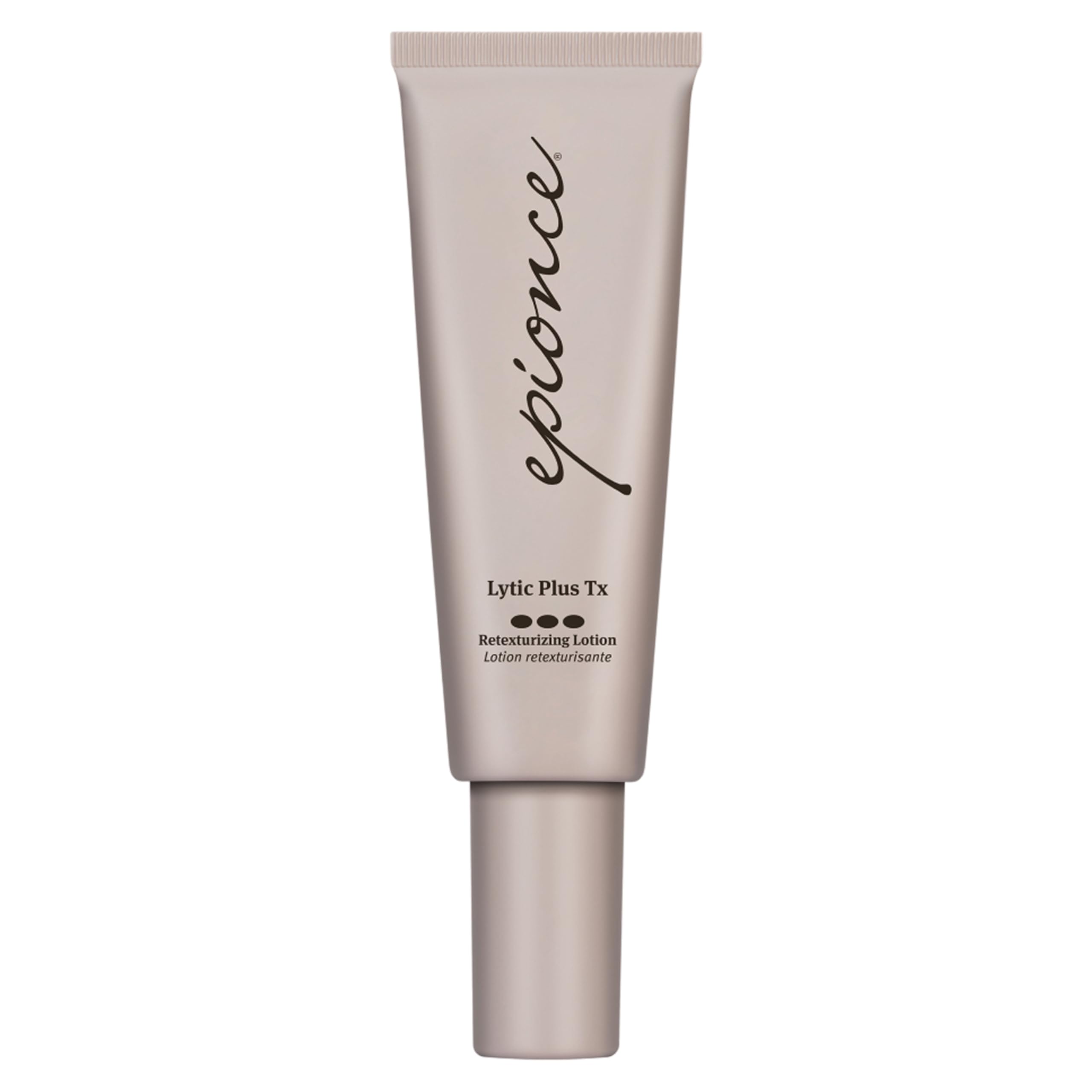 Epionce Lytic Plus Tx bottle shown for pore cleansing and texture refinement