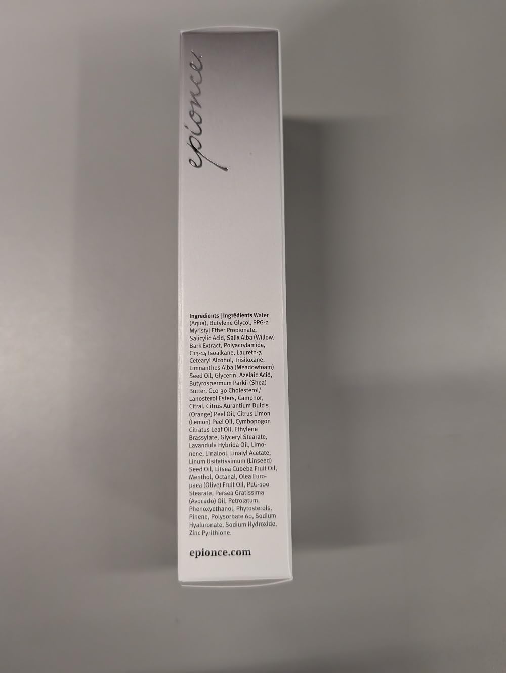 Epionce Lytic Plus Tx pore-clarity action visual communicates texture refinement potential