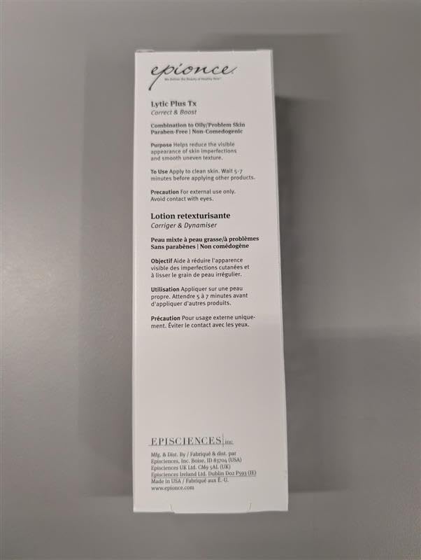 Epionce Lytic Plus Tx vanity shot conveys premium dermatologist skincare