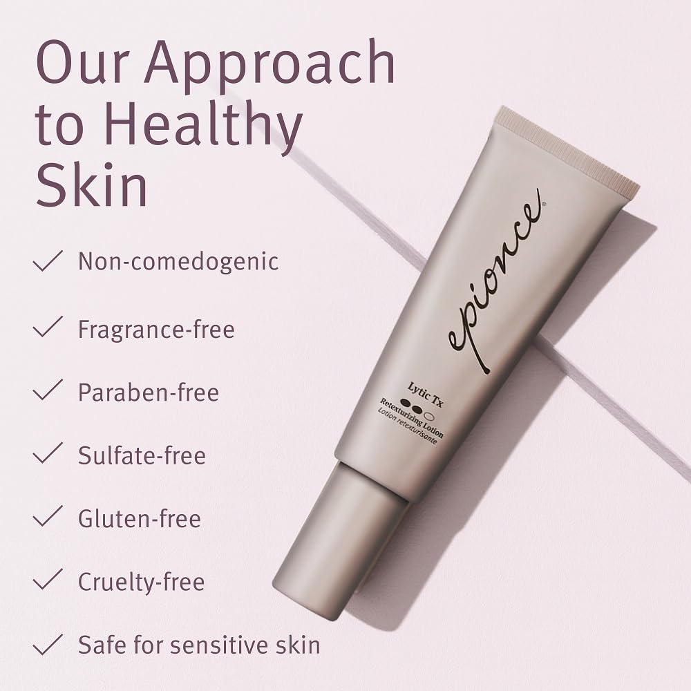 Epionce Lytic Tx packaging on a clean surface conveys premium skincare.