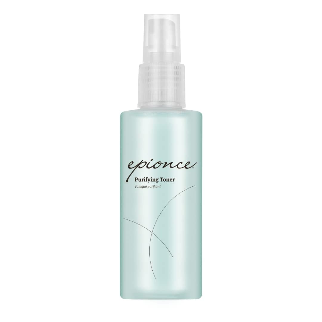 Epionce Purifying Toner bottle shown for daily cleansing and oil control.