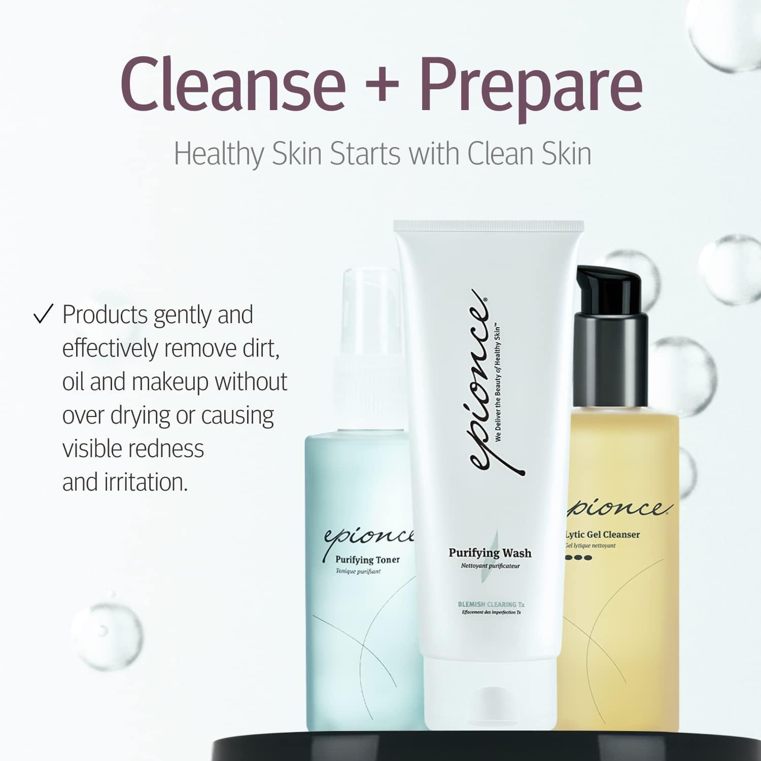 Willow Bark ingredient featured for balanced-looking skin with Epionce toner.