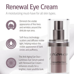 Epionce Renewal Eye Cream close-up texture showing a smooth, non-greasy formula.