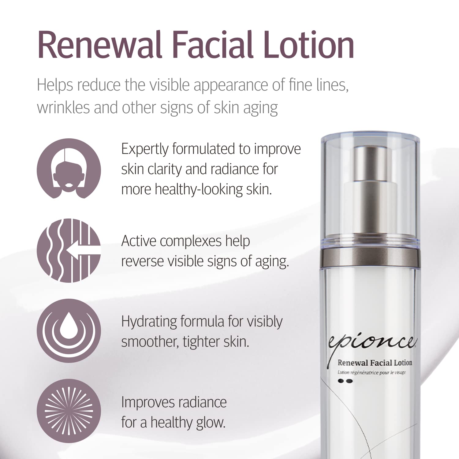 Epionce Renewal Facial Lotion pump for easy daily application and even distribution