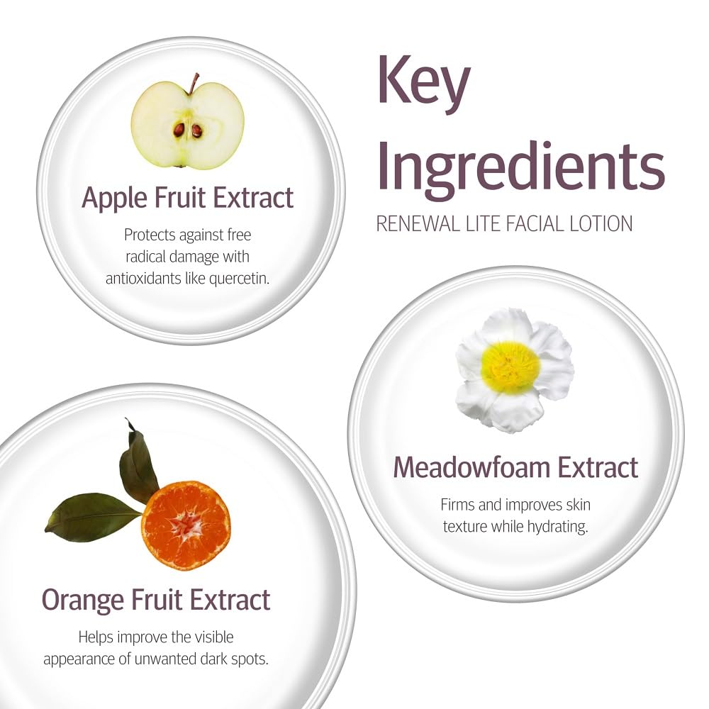 Epionce Renewal Lite application on face for daytime moisture.