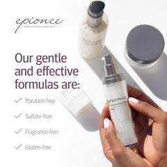 Epionce Renewal Lite swatch on skin showing lightweight hydration.